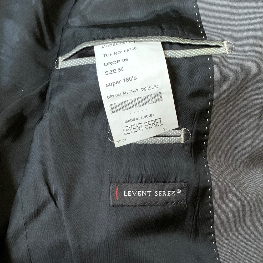 Levent Serez Men's Gray Suit Sz 40 - Picture 6 of 10